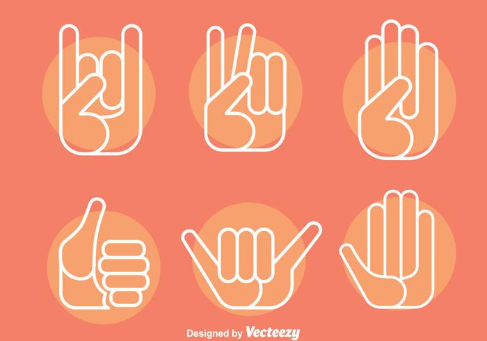 Hand Gestures Icons Vector