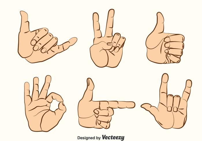 Mano Gestos Vector Set