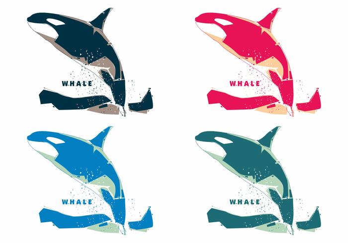 Popart Colorful Whale Vectors