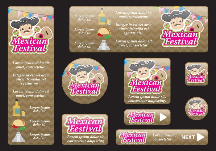 Banners del Festival Mexicano vector