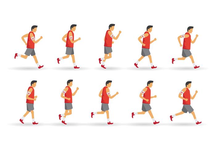 Ciclo libre para correr y andar vector