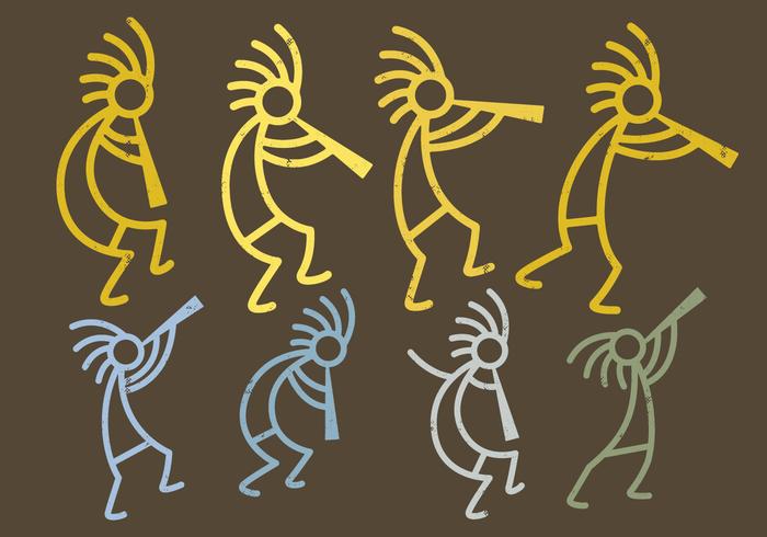 Figuras de Kokopelli vector