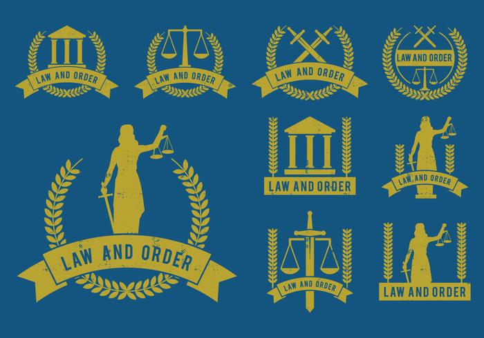 Law and Order Icons Vector Set