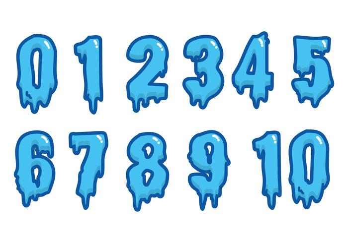 Water Font Vector Numbers