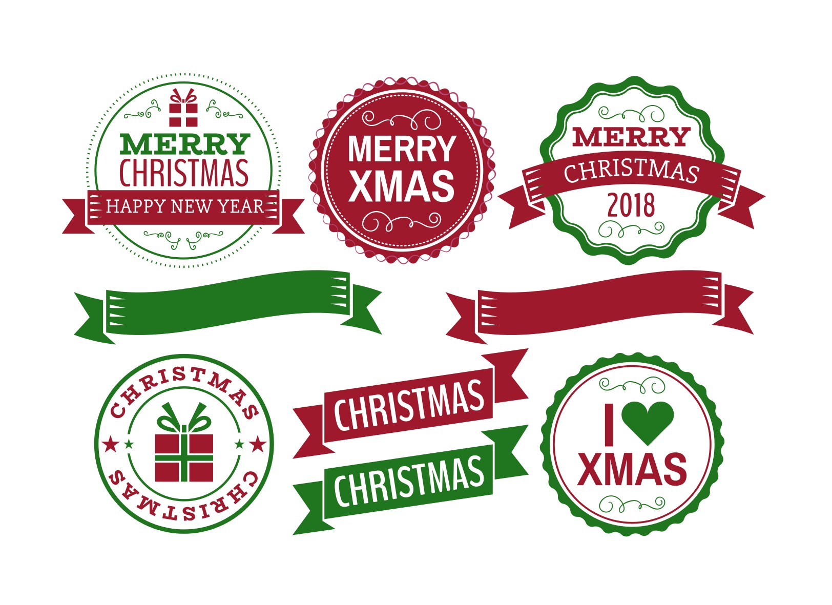 Download Christmas Vector Badges and Labels - Download Free Vectors ...