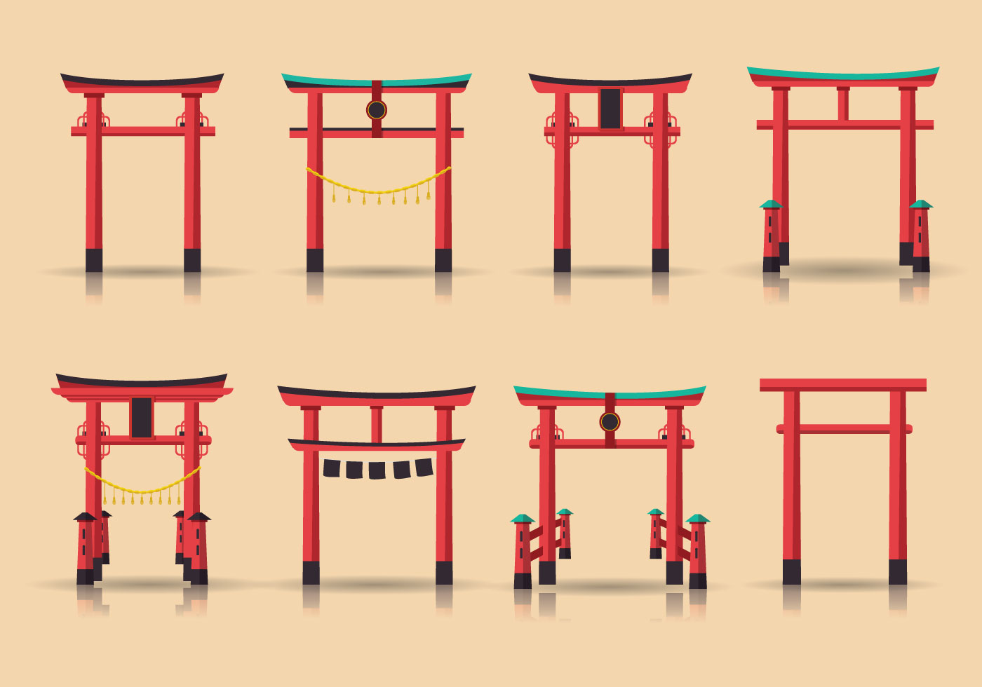 Torii Vector Structures 125979 Vector Art at Vecteezy