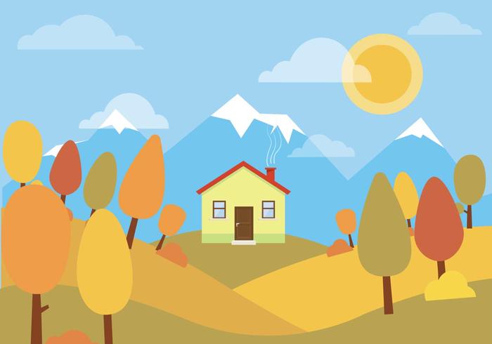 Vector paisaje de otoño