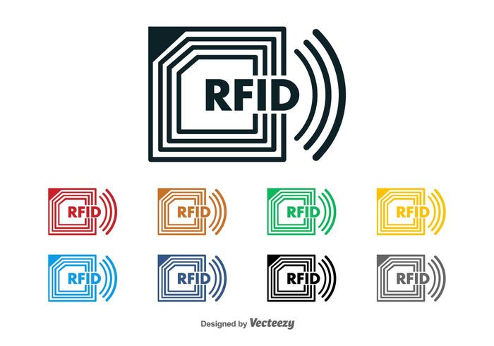 Rfid logo vector de la viruta