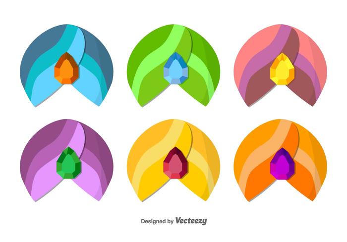 Turban Icon Set vector