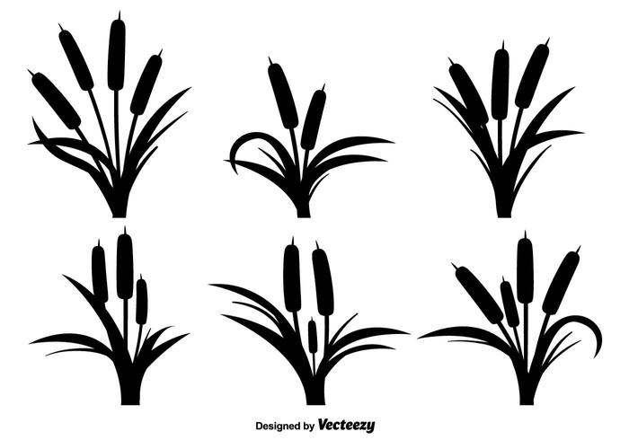 Reeds Black Icons Vector Set