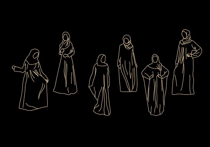 Abaya Vector Illustrations Abaya Vector Illustrations