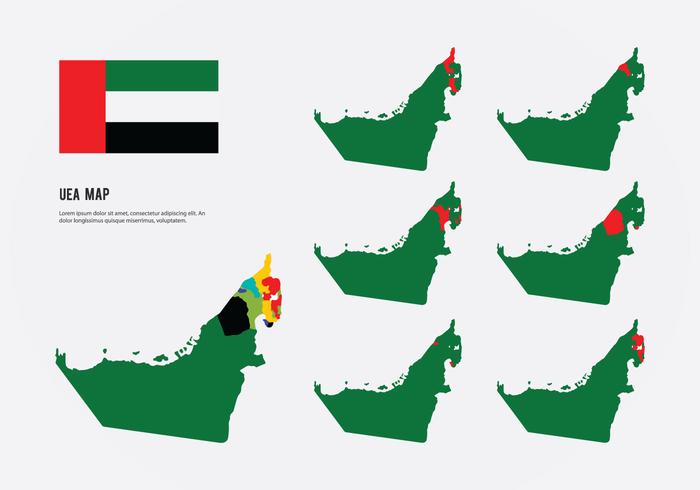 Emiratos Árabes Unidos Mapa Vectores