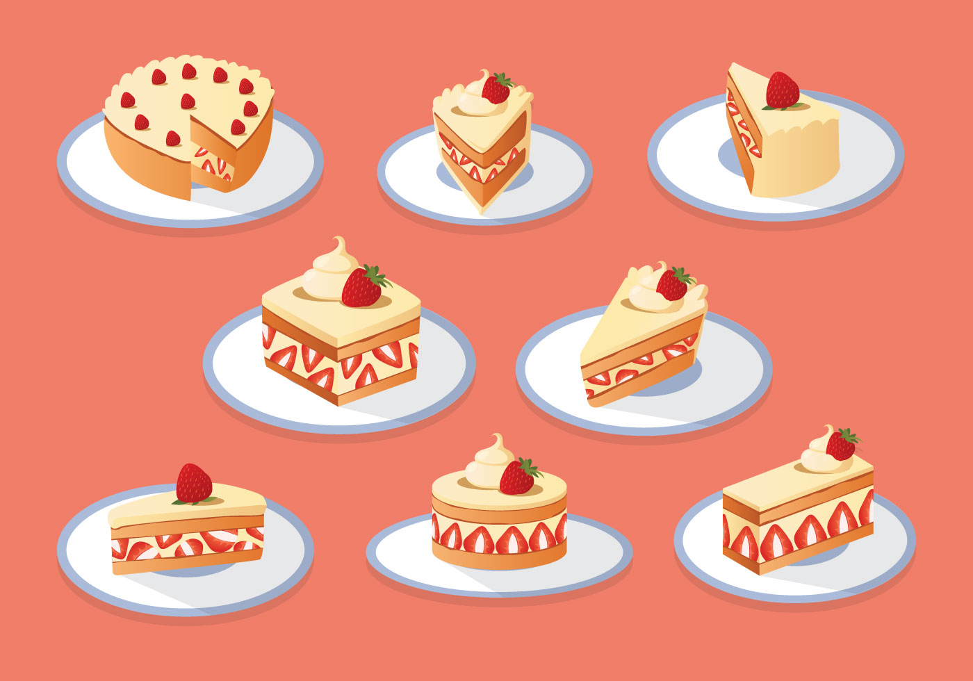 Free Strawberry Shortcake Collection 126065 Vector Art at Vecteezy
