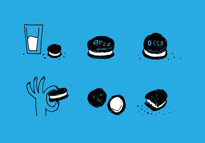 Handdrawn Oreo Vector Set