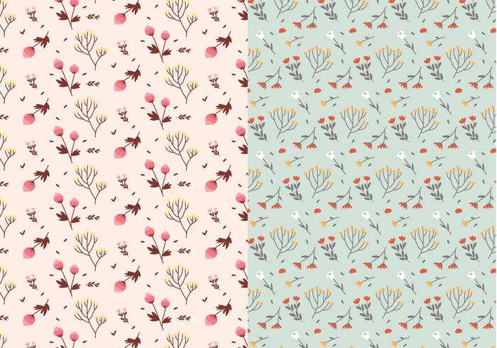 Pastel Plants Vector Pattern