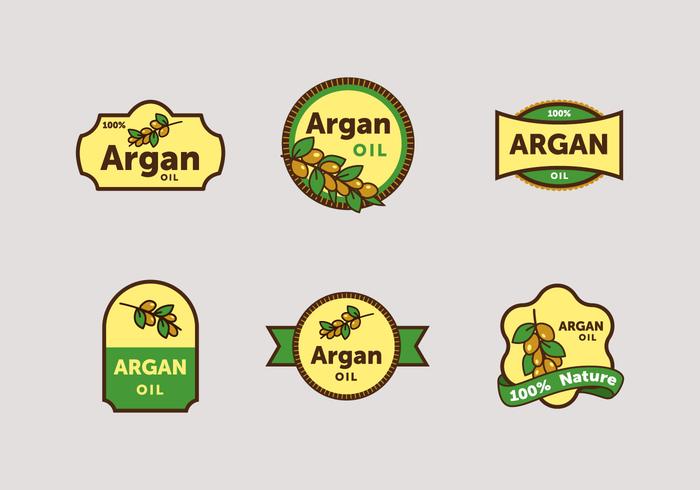 Paquete de vectores de etiquetas Argan