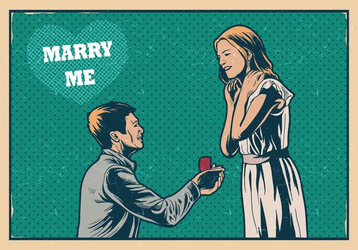 Marry Me Vintage Card vector