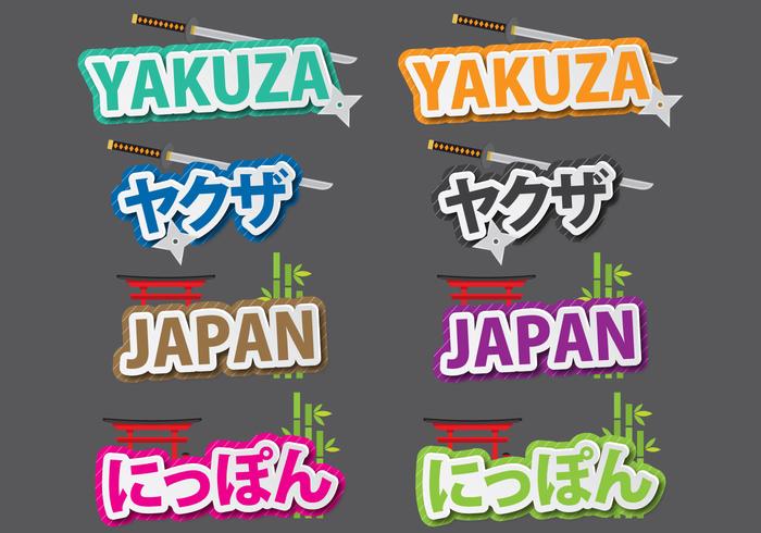 Yukuza Y Japón Títulos vector