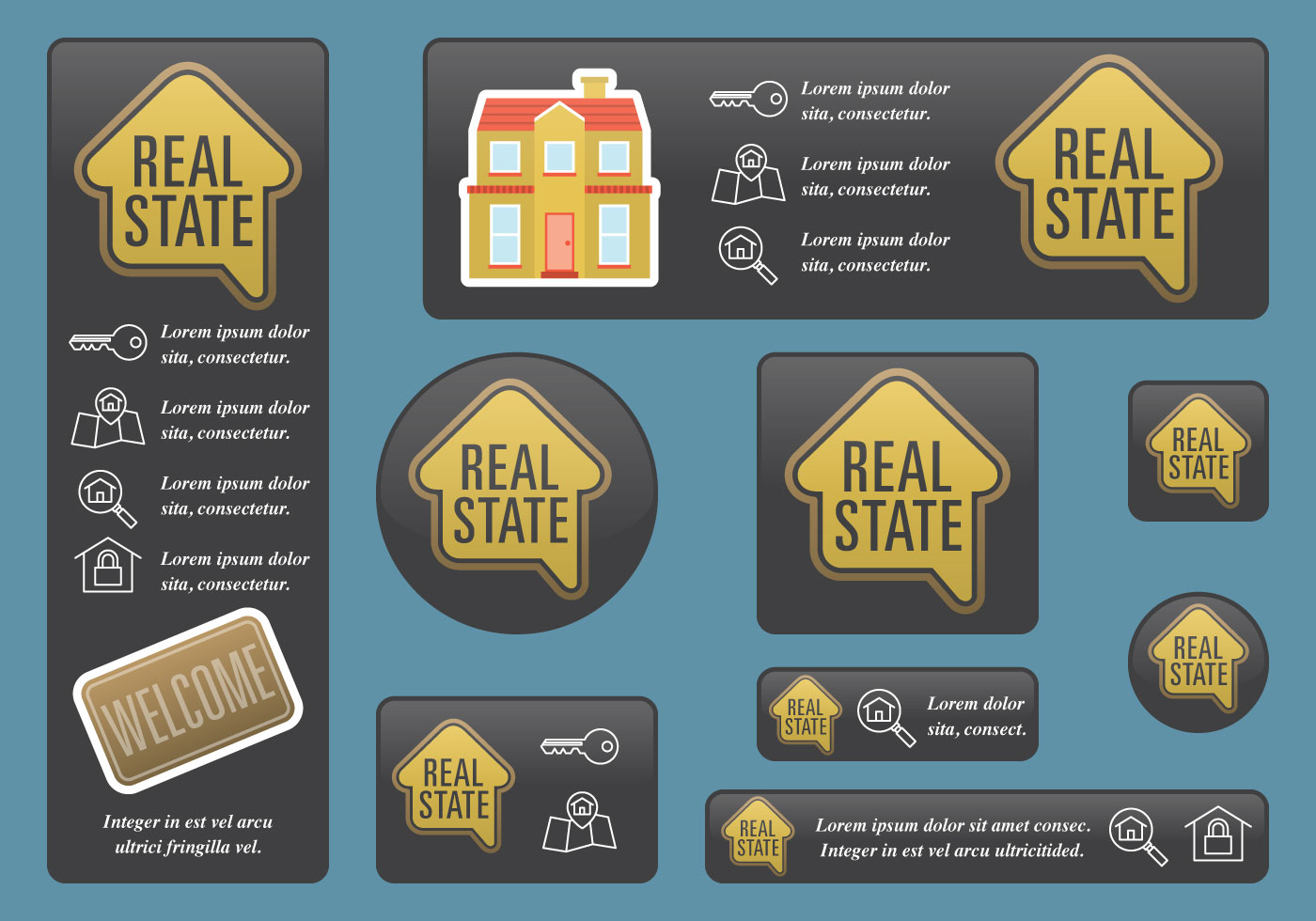 State logo. State logo. Really state. Real estate. Really state.