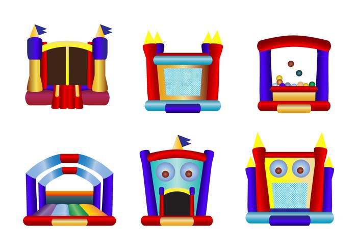 Children Bounce House Icon Vectors