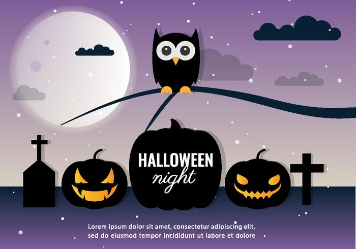 Halloween Night Vector Owl