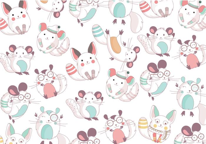Chinchilla Cute Pattern Vector Chinchilla Cute Pattern Vector