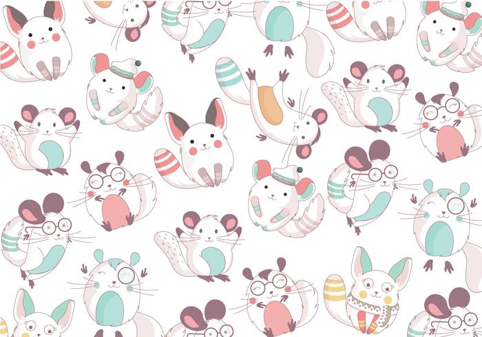 Chinchilla Cute Pattern Vector