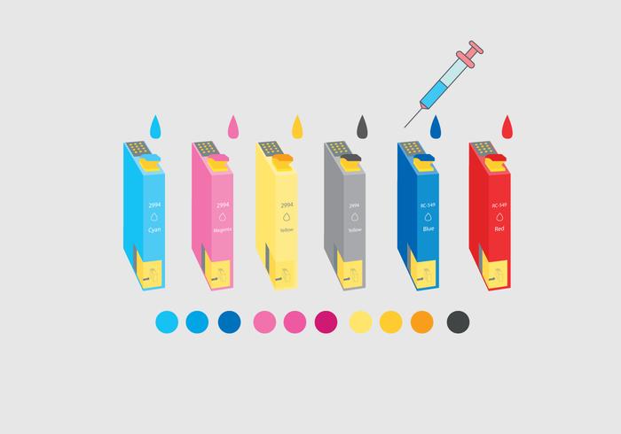 Ink Cartridge Colorful Vector Ink Cartridge Colorful Vector