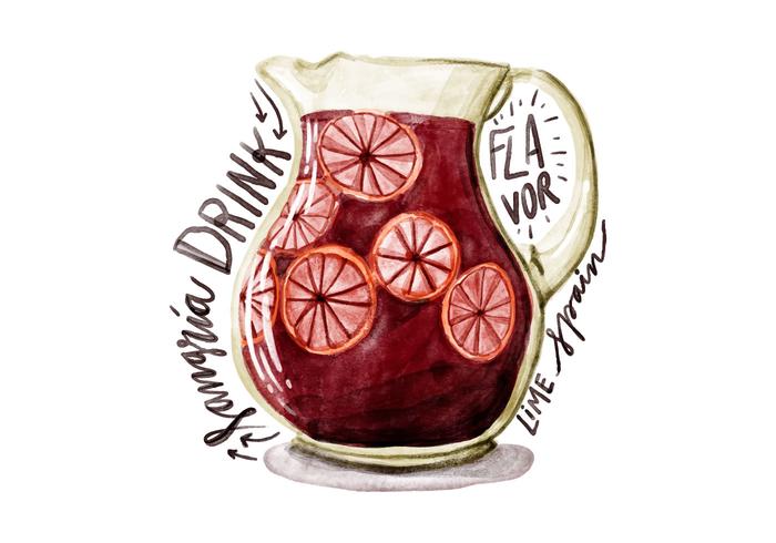 Sangria Watercolor Vector