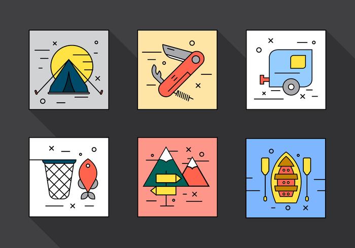 Iconos De Vector De Camping