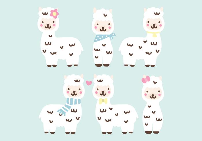 Super lindo alpacas vector