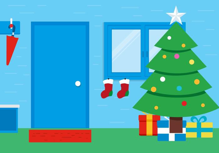 Free Vector Christmas Room Background