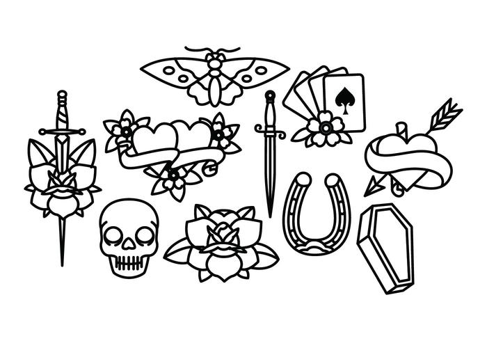 Old School Tattoo Vector Pack Old School Tattoo Vector Pack