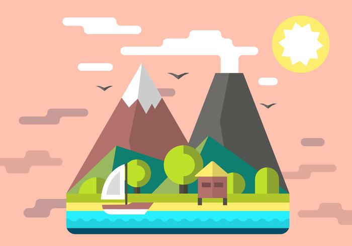 Free Mountain Shack Vector Illustration