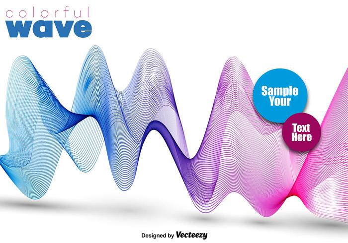 Abstract Colorful Pink And Blue Wave - Vector