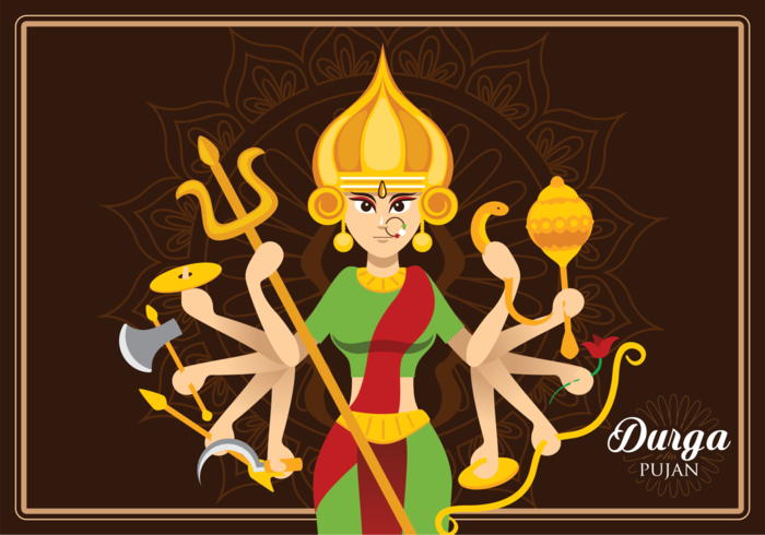 Goddess Durga Illustration 126498 Vector Art at Vecteezy