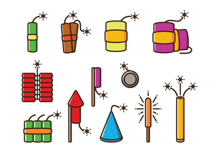 Fire Crackers Vector Icons