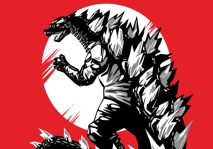 Red Godzilla Vector Red Godzilla Vector