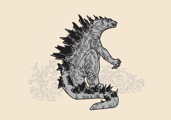 Hand Drawn Godzilla Vector Hand Drawn Godzilla Vector