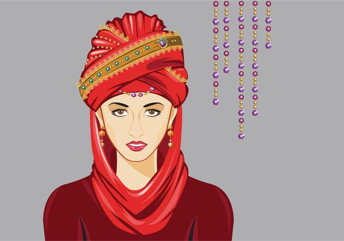 Mujer con Turbante Vector