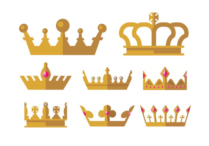 Iconos De La Corona Dorada vector