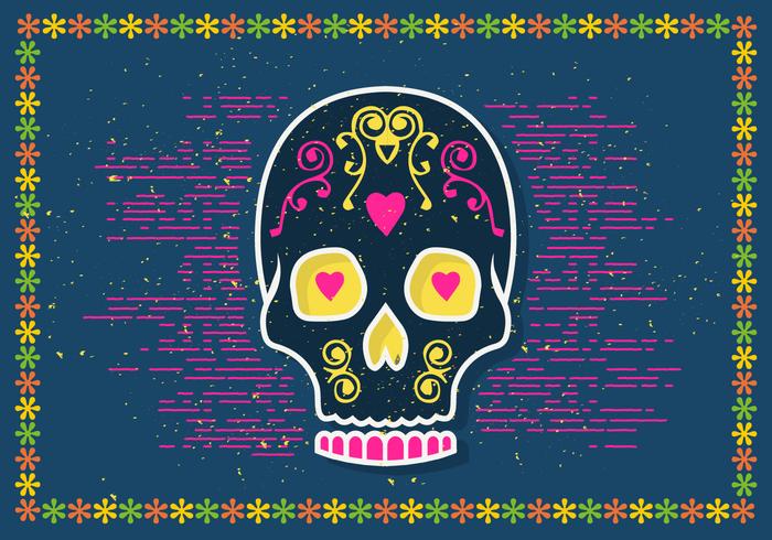 Halloween Sugar Skull Vector Illustration