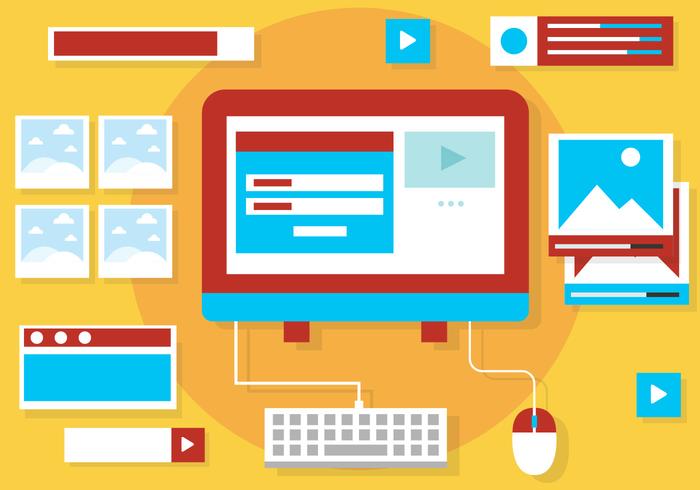 Diseño plano libre Vector Elementos Web e iconos