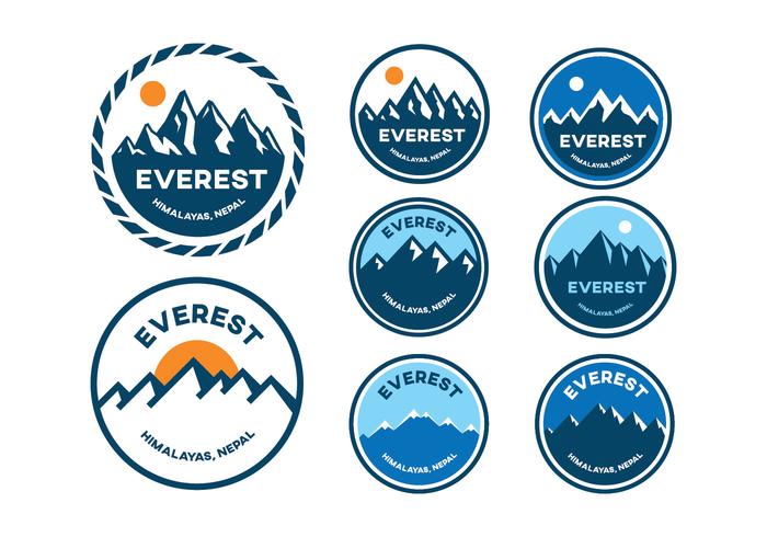 Montaña Everest Badge Vectores