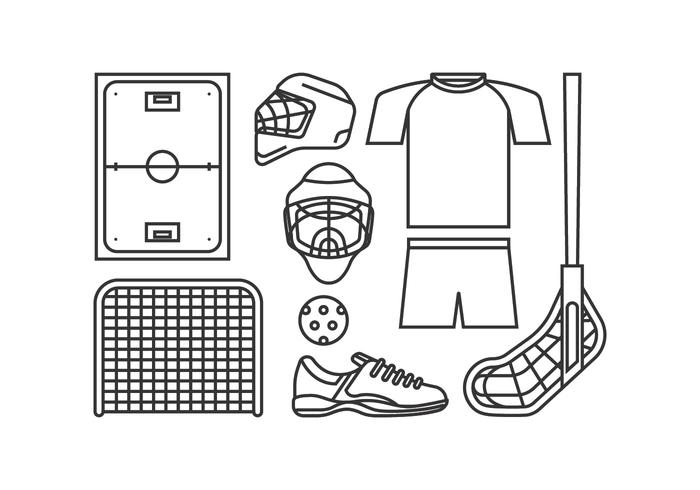 Floorball Equipment Vectors Floorball Equipment Vectors