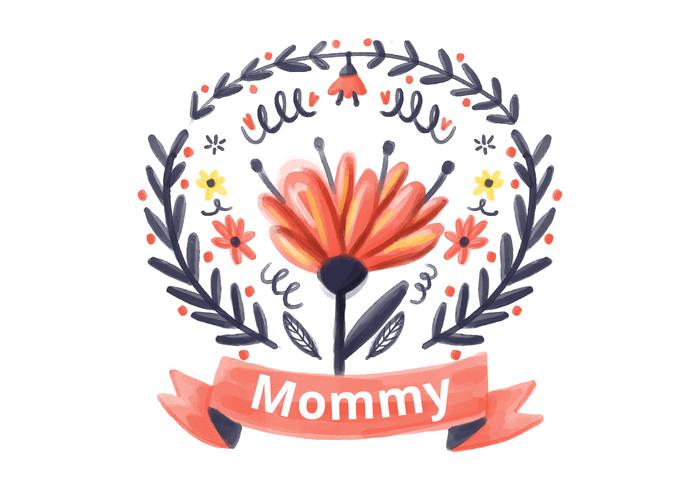 Mommy Watercolor Background vector