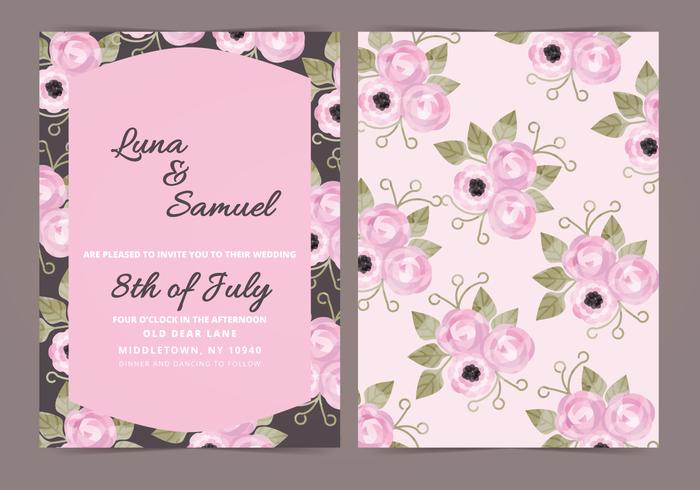 Vector Dark Floral Wedding Invite