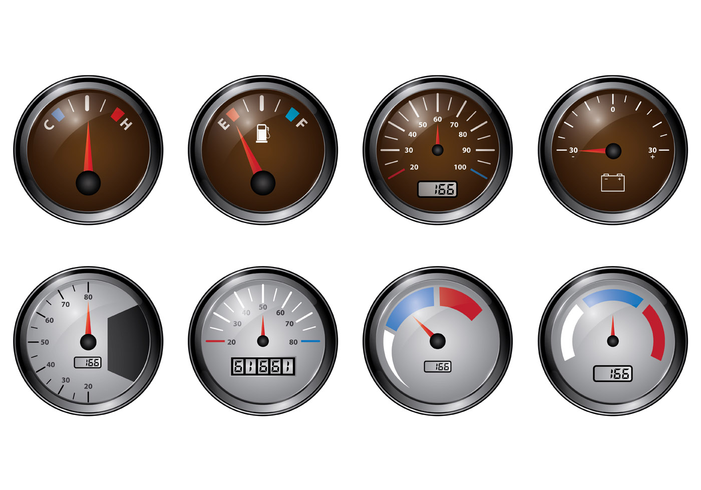 Set Of Tachometer Vectors 126676 Vector Art at Vecteezy
