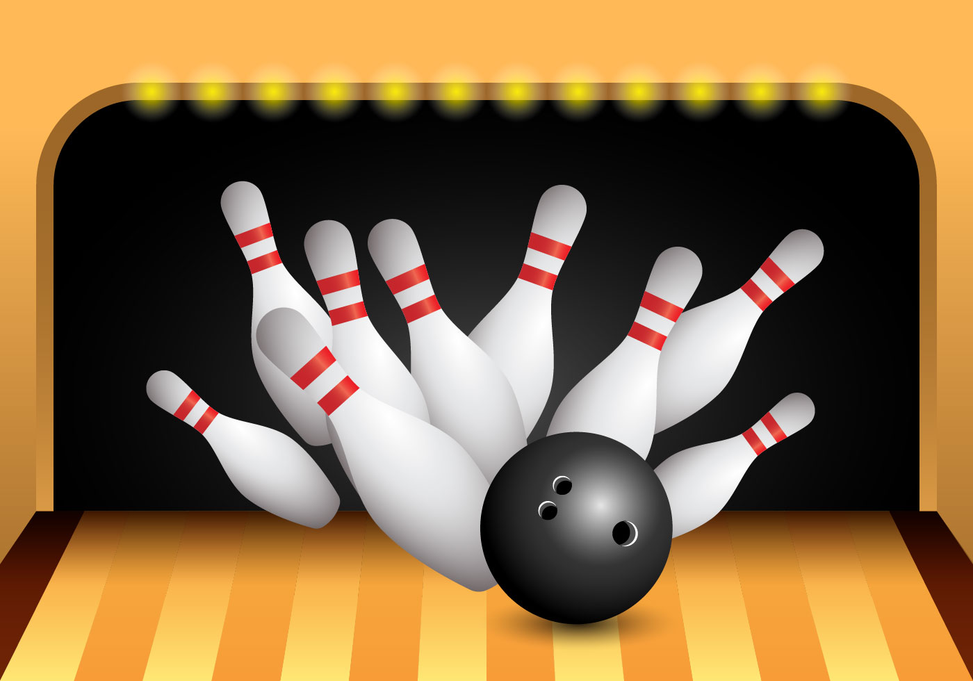Bowling Alley Strike Vector - Download Free Vectors 