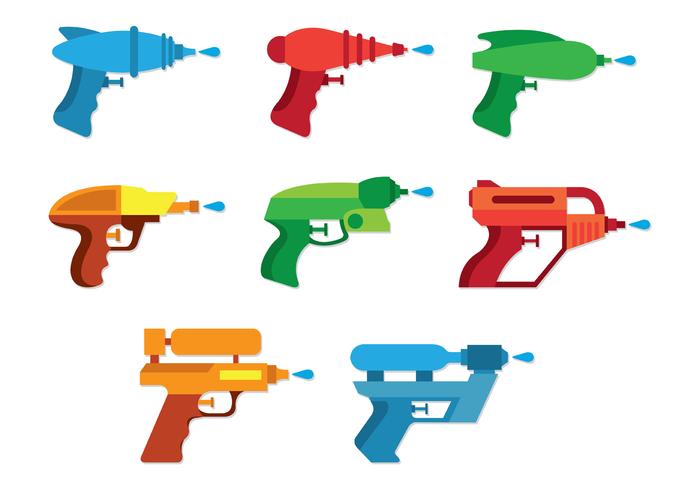 Set Of Water Gun Icons vector